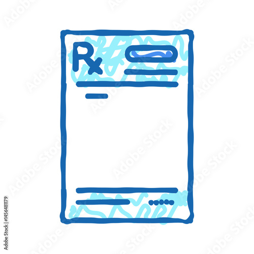prescription doctor paper icon doodle illustration