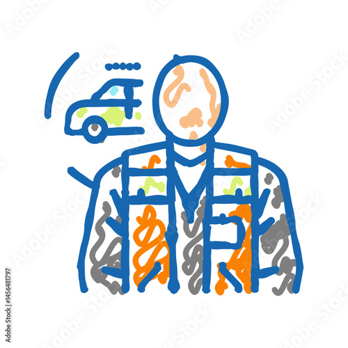 fleet maintenance manager repair worker icon doodle illustration