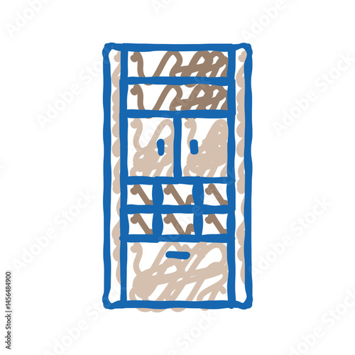 storage bathroom interior icon doodle illustration