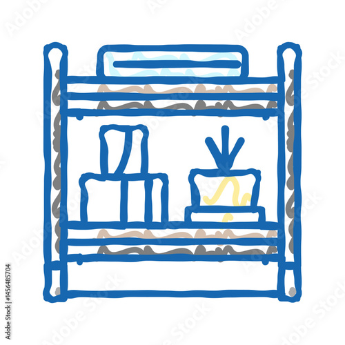 shelf bathroom interior icon doodle illustration