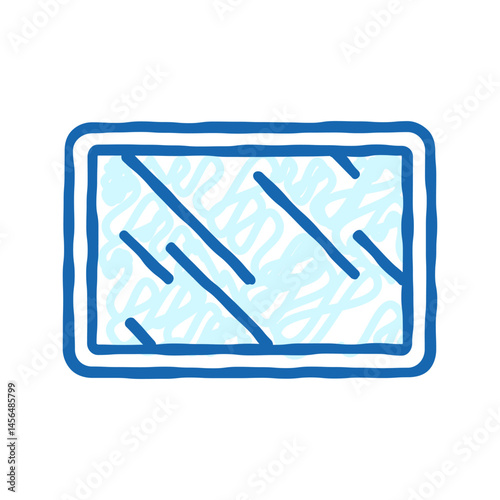 mirror bathroom interior icon doodle illustration