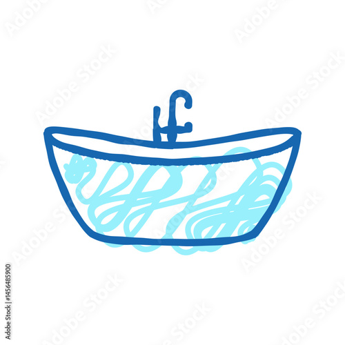 bath bathroom interior icon doodle illustration
