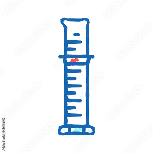 graduated cylinder chemical glassware lab icon doodle illustration
