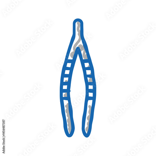 forceps chemical glassware lab icon doodle illustration