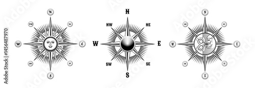 Set Various vintage marine compasses 