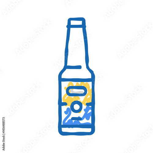 beer glass bottle icon doodle illustration