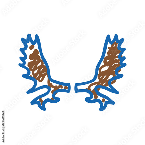 moose horn animal icon doodle illustration