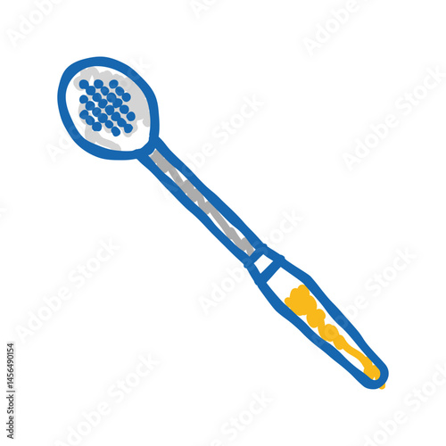 slotted spoon kitchen cookware icon doodle illustration