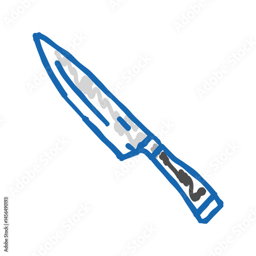 chef knife kitchen cookware icon doodle illustration