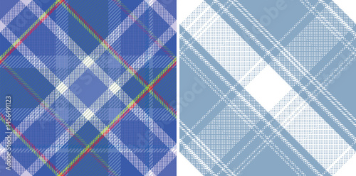 Vibrant Blue and Light Blue Plaid Pattern Design for Textiles