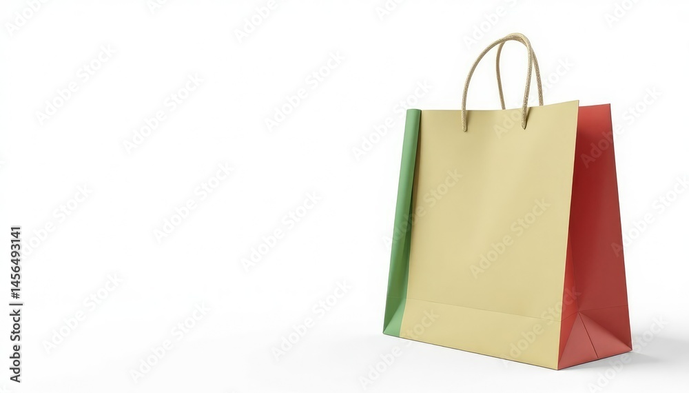 Empty paper shopping bag, isolated on white background , minimal, brown, clipping path Empty paper shopping bag, isolated on white background , minimal, brown, clipping path