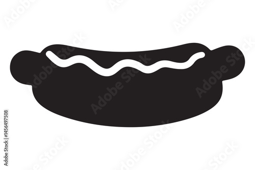 Cartoon Hot Dog Clipart Logo | Silhouette Style Vector for Marketing