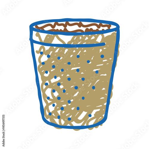 paper pulp pot garden tool icon doodle illustration