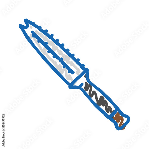 garden knife tool icon doodle illustration