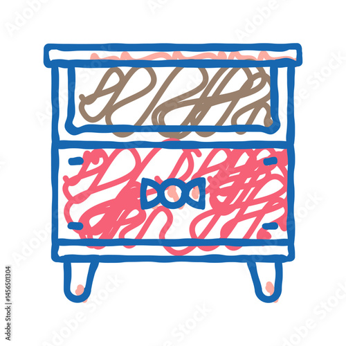 bedside table kid bedroom icon doodle illustration