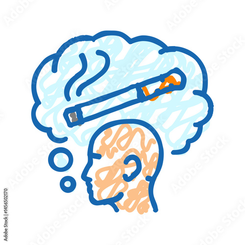 addiction nicotine tobacco icon doodle illustration