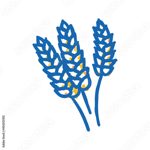 ears of wheat harvest icon doodle illustration