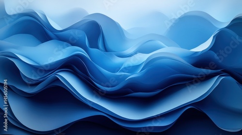 Wallpaper Mural Abstract blue wavy landscape Torontodigital.ca