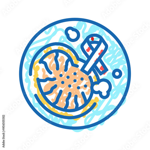 non hodgkin lymphoma cancer icon doodle illustration