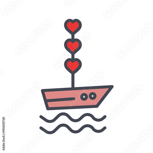 Love Boat Vector Icon