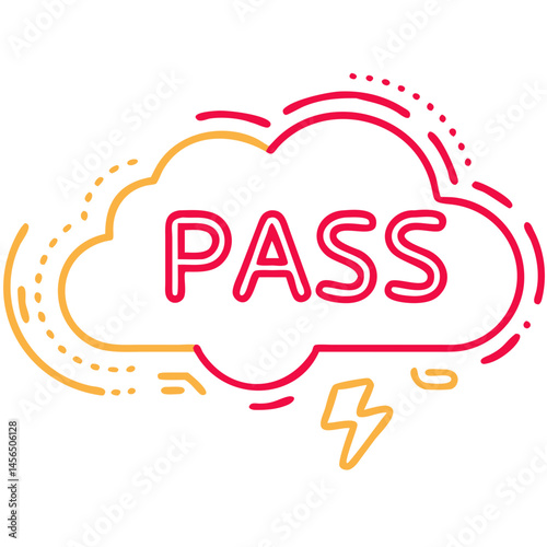 Vector PAAS Cloud Icon with Gears on Transparent Background