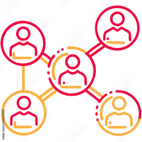 People connected in a network graphic with transparent isolated background  