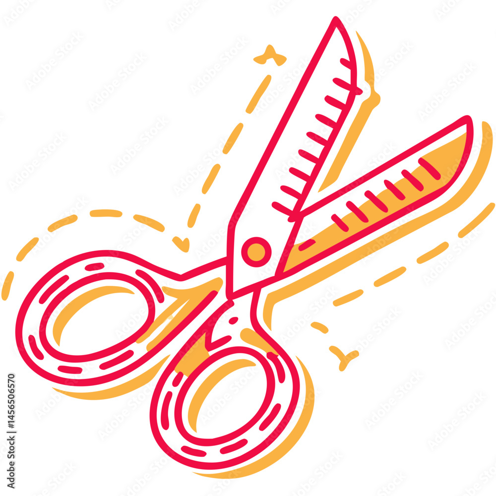 Fototapeta premium Vector Scissors Icon on Transparent Background