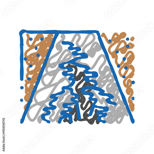 road crack disaster icon doodle illustration