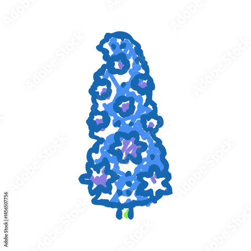delphinium blossom spring icon doodle illustration