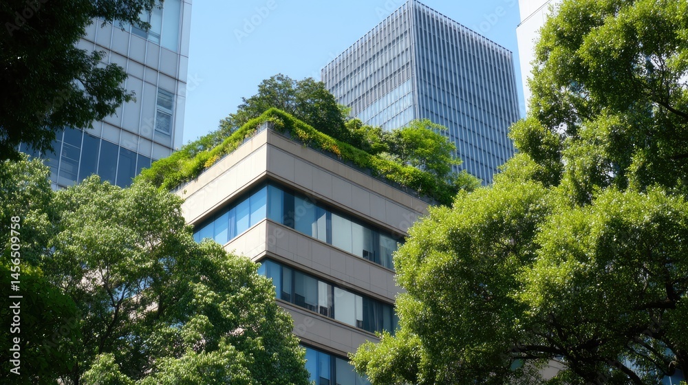 Office buildings with green roof urban architecture Office buildings with green roof urban architecture