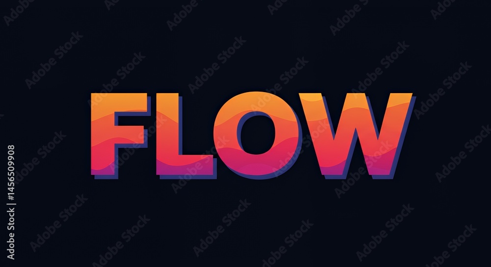 Fototapeta premium Abstract Flow: Dynamic Gradient Typography Design