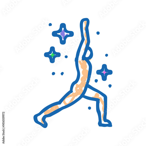 movement meditation yoga icon doodle illustration