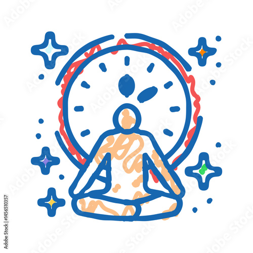 pose position yoga relax icon doodle illustration