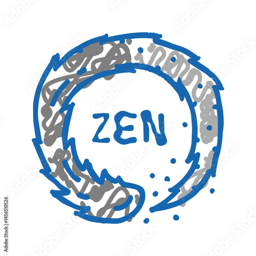 zen yoga relax icon doodle illustration