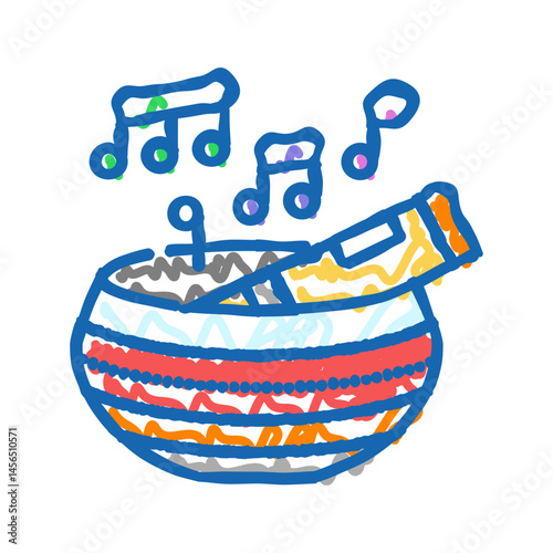 music mind yoga relax icon doodle illustration