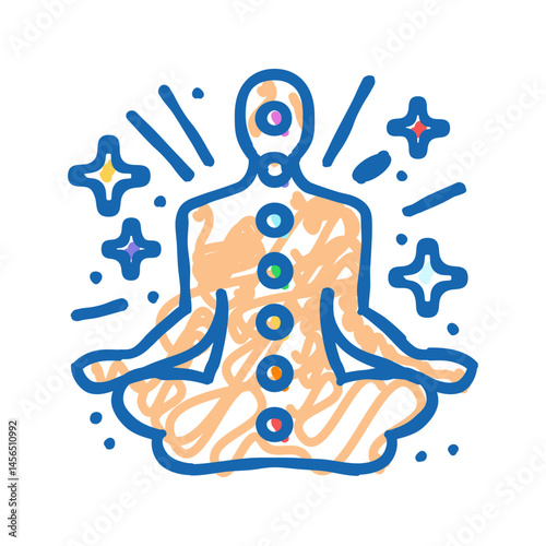 spiritual meditation yoga icon doodle illustration