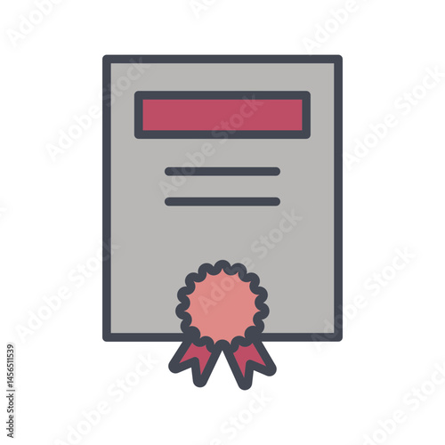 Teacher Certificate Vector Icon