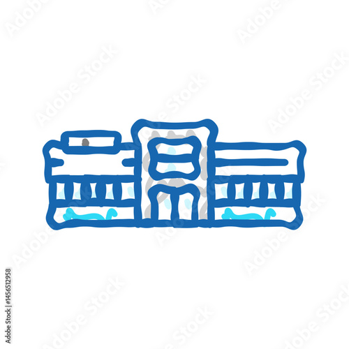 hypermarket shop icon doodle illustration
