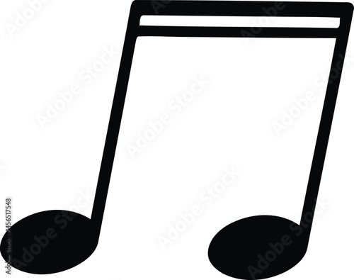 Two Black Quarter Notes,Pair of Musical Quarter Note Symbols,Double Quarter Note Illustration Isolated,Two Music Notes, Quarter Notes, on Transparent Background AI Generative
