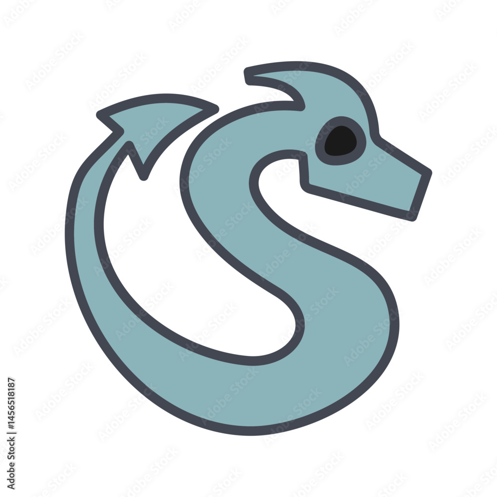 Naklejka premium Sea Dragon Vector Icon