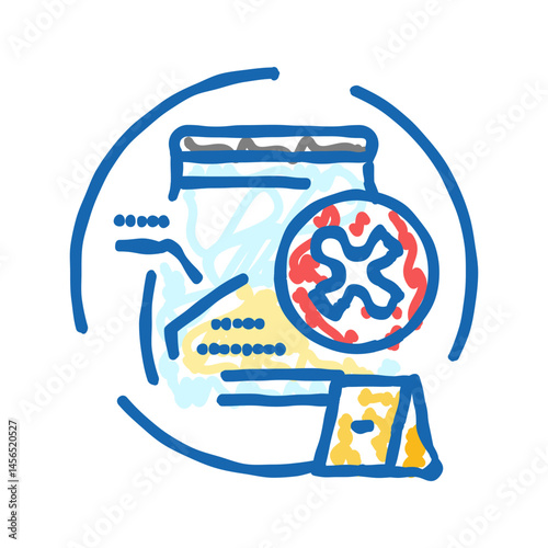 inadmissible evidence crime icon doodle illustration