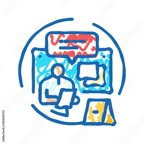expert witness evidence crime icon doodle illustration