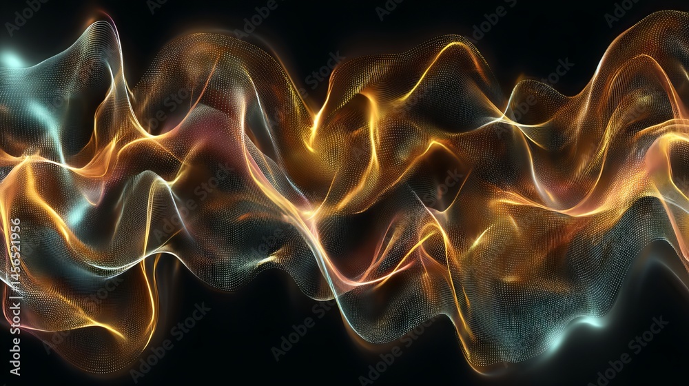 Fototapeta premium The dreamscape is layered with abstract forms and colors in a surreal manner, as depicted in an illustration