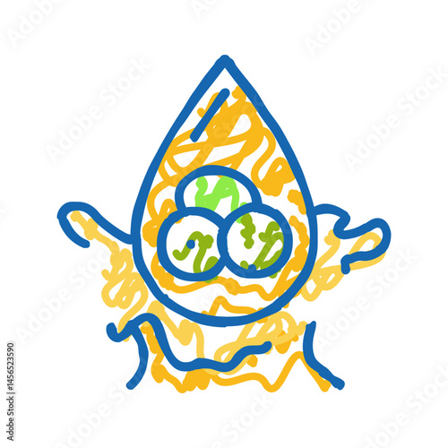olive oil liquid yellow icon doodle illustration