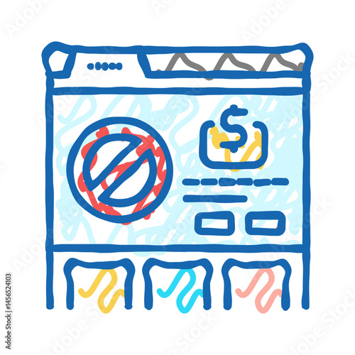 subscription cancellation icon doodle illustration