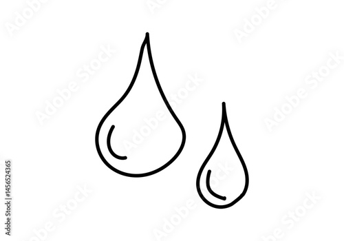 Icono negro de dos gotas hechas de trazo de pincel