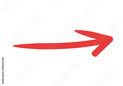 Icono de flecha roja de trazo de pincel