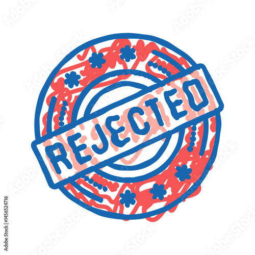 stamp rejected icon doodle illustration
