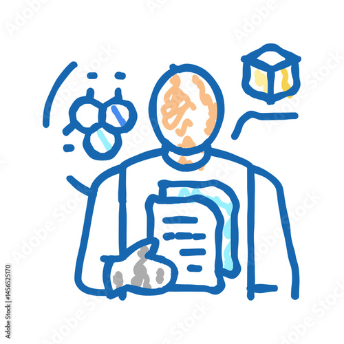 explorer scientist worker icon doodle illustration