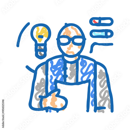 developer scientist worker icon doodle illustration